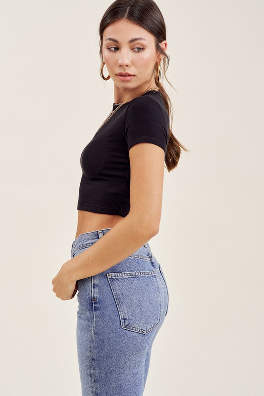 Crys Crop Top - Black [S-L]