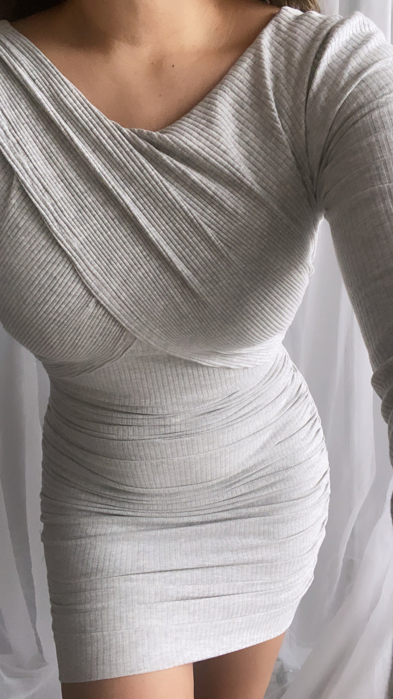 Harper Long Sleeve Mini Dress - Grey [XS-L]