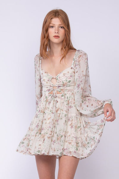 The Ember Lace Floral Maxi Dress, Cream